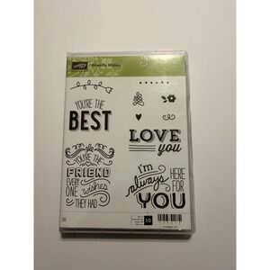 Stampin' Up! Friendly Wishes Mount Rubber Stamp Set Crafting Scrapbooking 139579